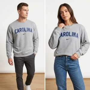 Nike Carolina Tar Heels Mens Large Gray Crewneck Sweatshirt BQ8508-063 Fleece